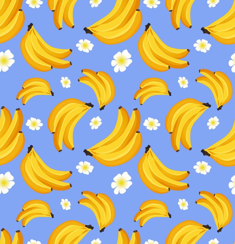 Seamless pattern with banana. Tropical fruit. Concept of design of ornaments for fabric, paper. Realistic vector illustration.For wrapping paper.