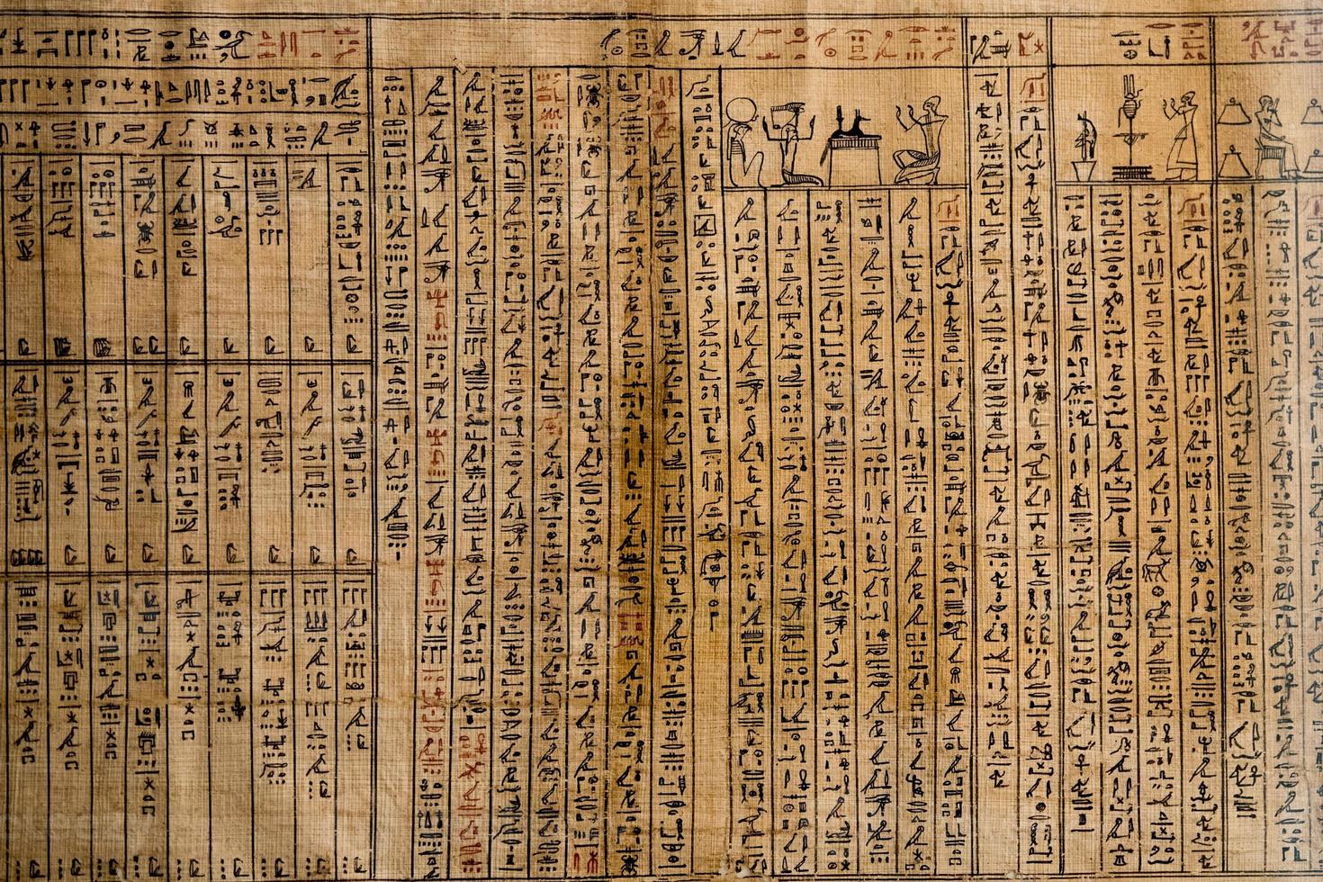 Papyrus of old ancient egyptian book of dead photo