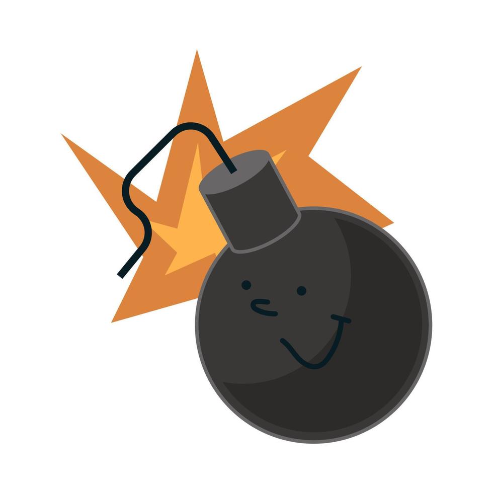 Bomb character. Round weapon mascot with funny emotion and face. Explosive emotion collection with fetel and eyes. Isolated on white background expression dynamite vector illustration concept