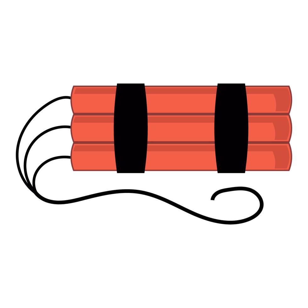 Cartoon dynamite and tnt explosives with timer and fuse. Fire bomb and dangerous weapon to destroy. Game icon for destruction and dangerous burning object vector illustration