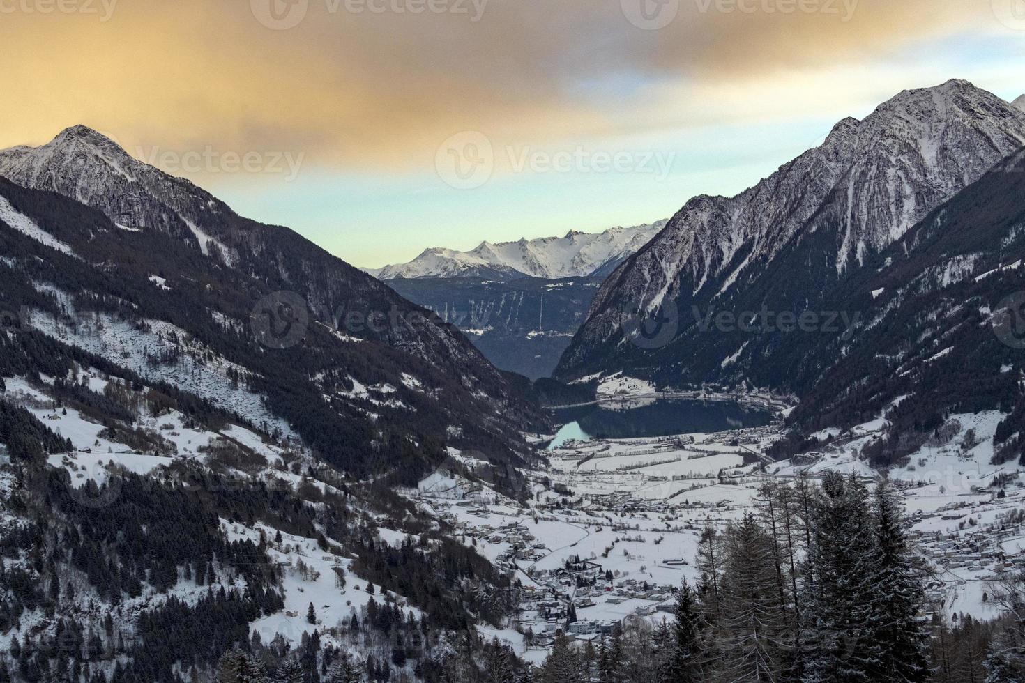 swiss alps winter view panorama photo