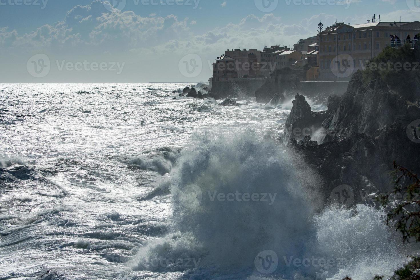 Sea Storm tempest on the coast photo