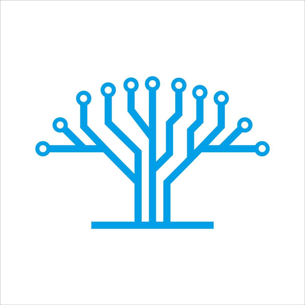 Circuit tree tech logo template design. Innovative digital technology concept business icon. Vector illustration.
