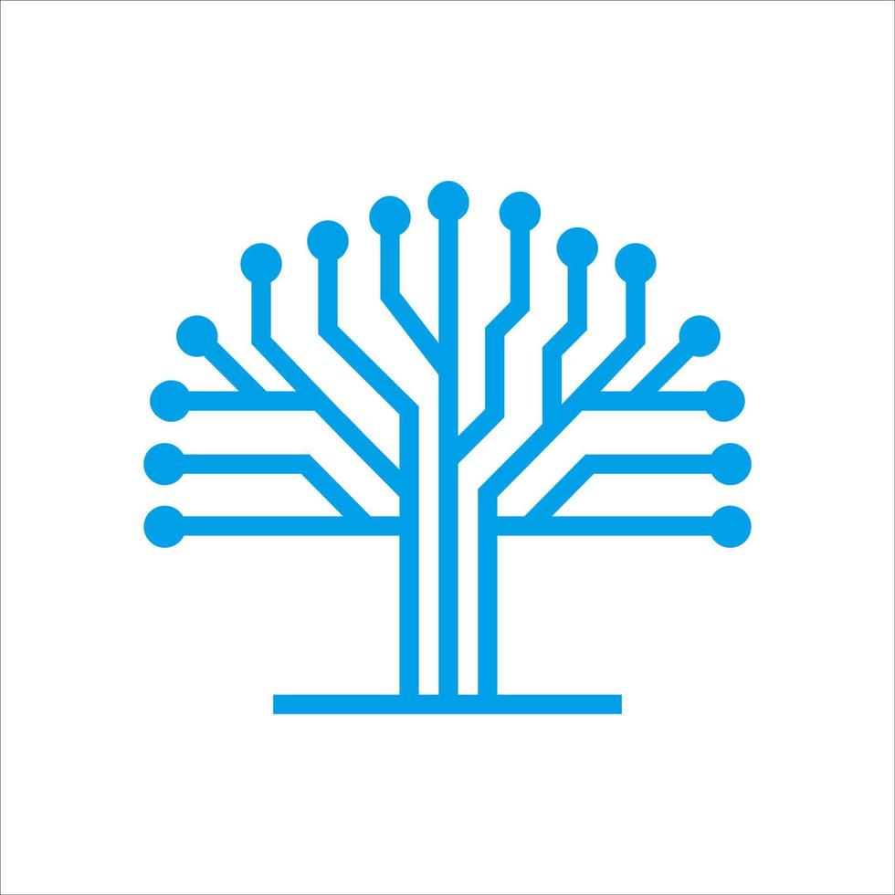 Circuit tree tech logo template design. Innovative digital technology concept business icon. Vector illustration.