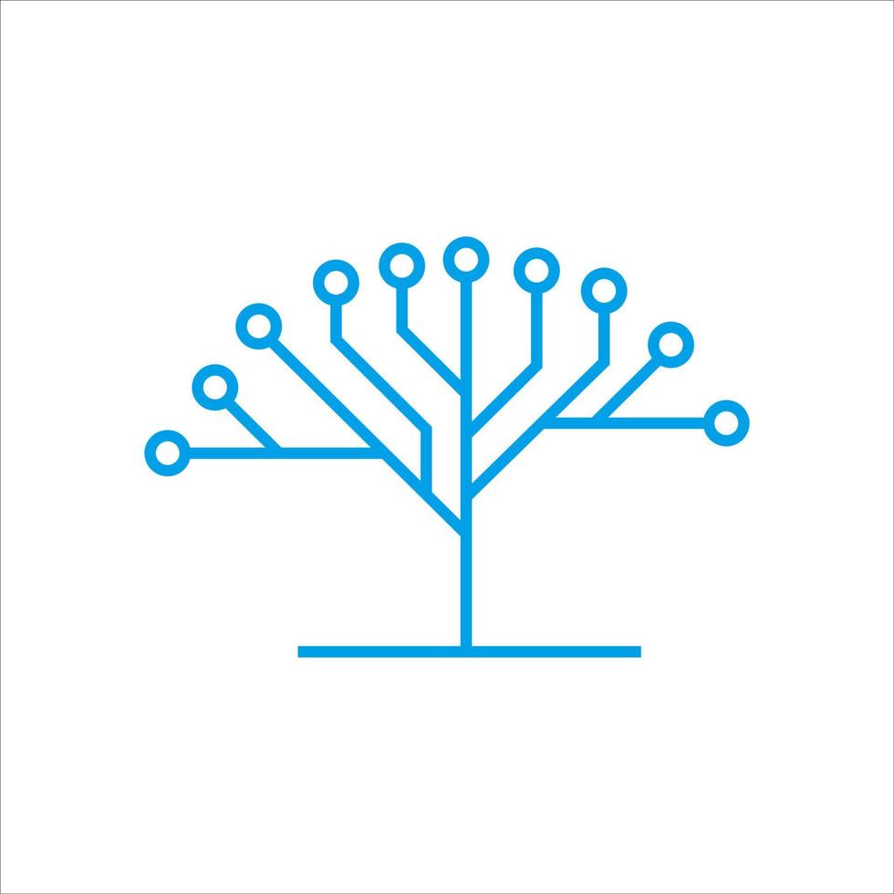 diseño de plantilla de logotipo de tecnología de árbol de circuito. innovador icono de negocio de concepto de tecnología digital. ilustración vectorial vector