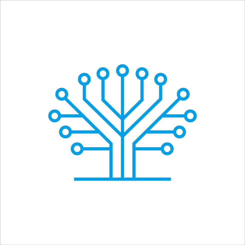 Circuit tree tech logo template design. Innovative digital technology concept business icon. Vector illustration.