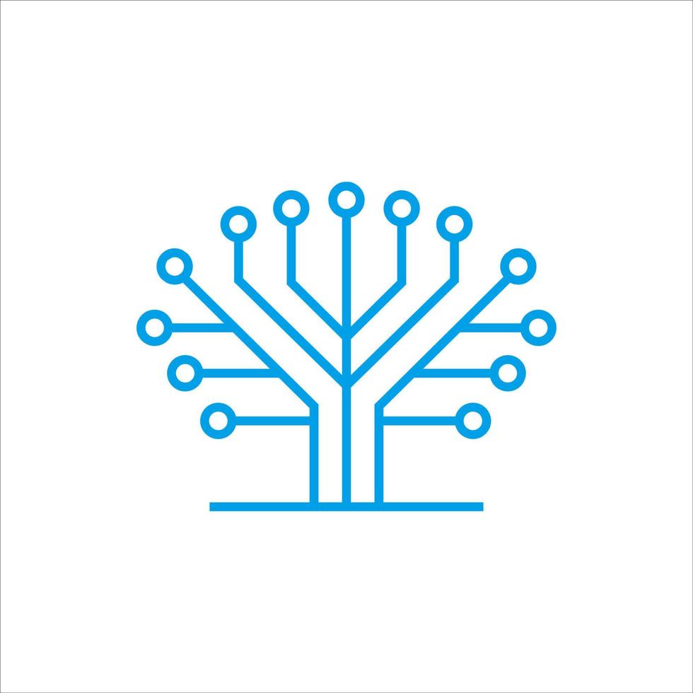 diseño de plantilla de logotipo de tecnología de árbol de circuito. innovador icono de negocio de concepto de tecnología digital. ilustración vectorial vector