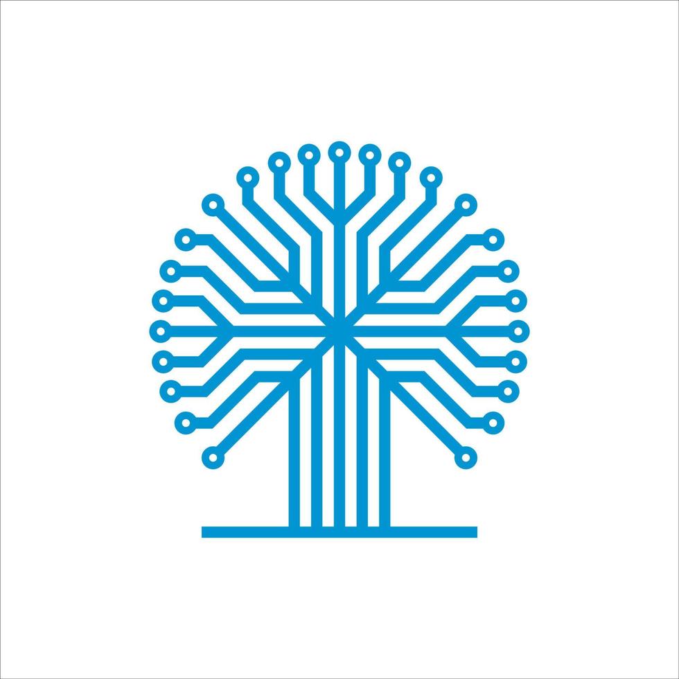 diseño de plantilla de logotipo de tecnología de árbol de circuito. innovador icono de negocio de concepto de tecnología digital. ilustración vectorial vector