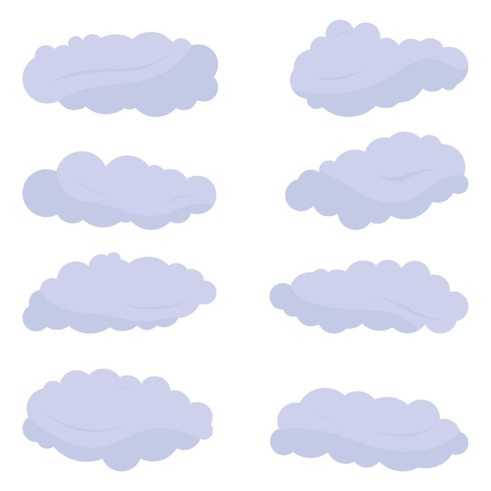 colección de nubes esponjosas vector