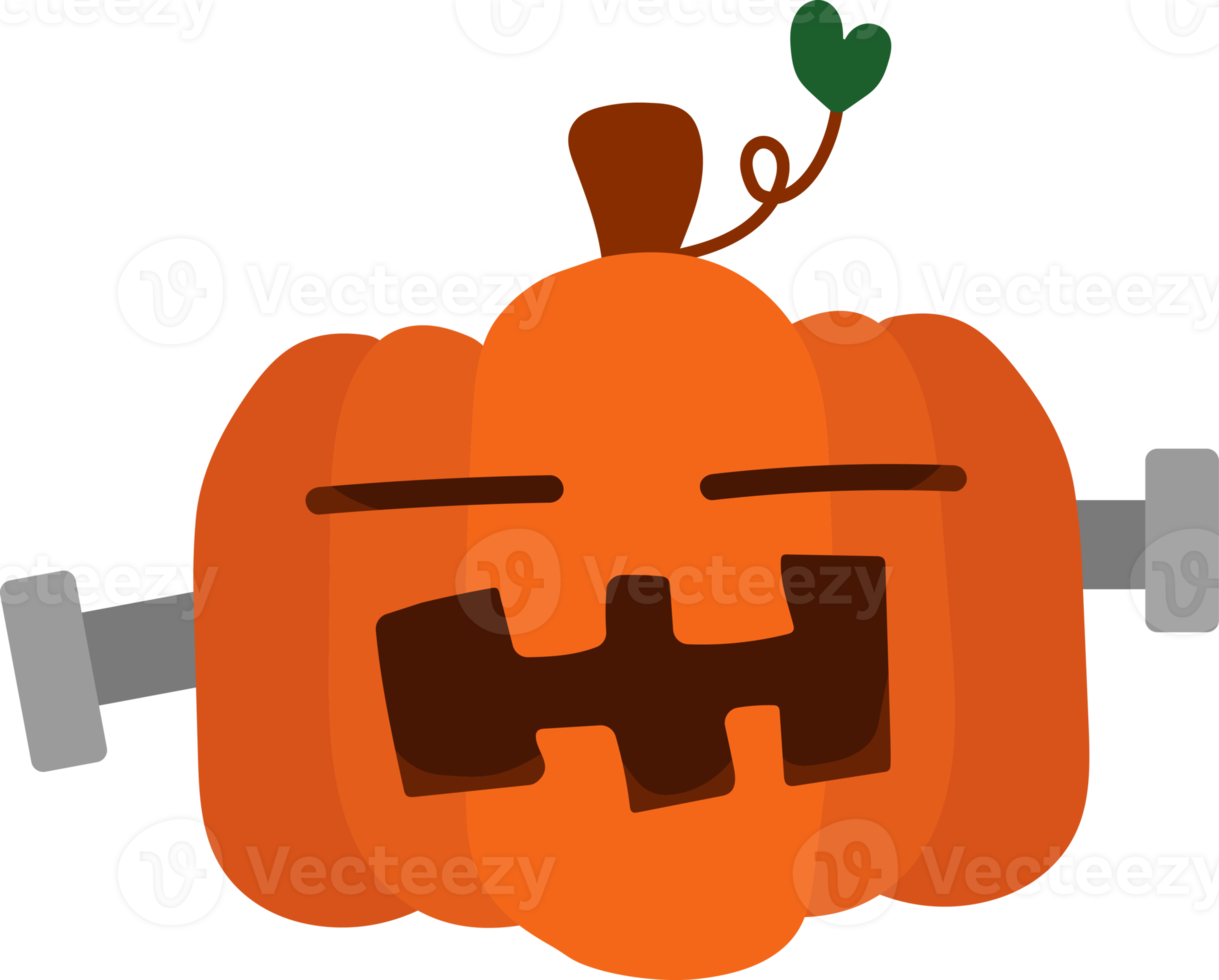Halloween pumpkin ghost element. Frankenstein pumpkin halloween. png