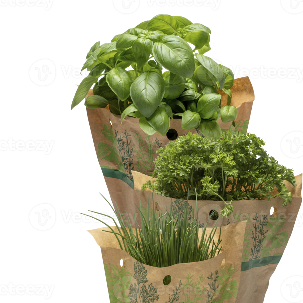 Parsley herb, basil leaves cut out transparent background png