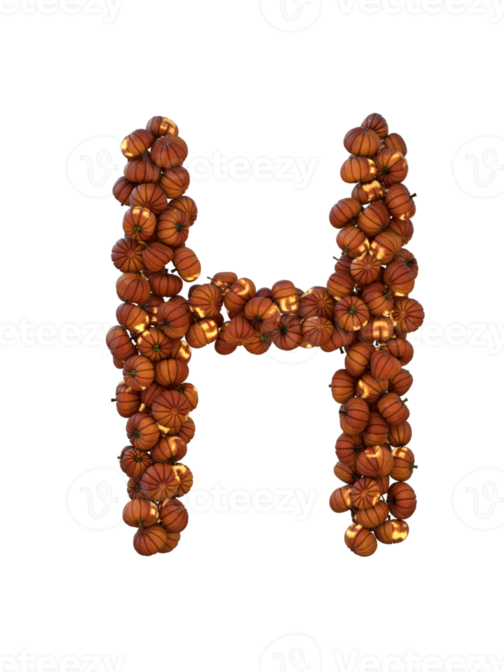 Halloween Pumpkin Lantern Particle Text Typeface H png