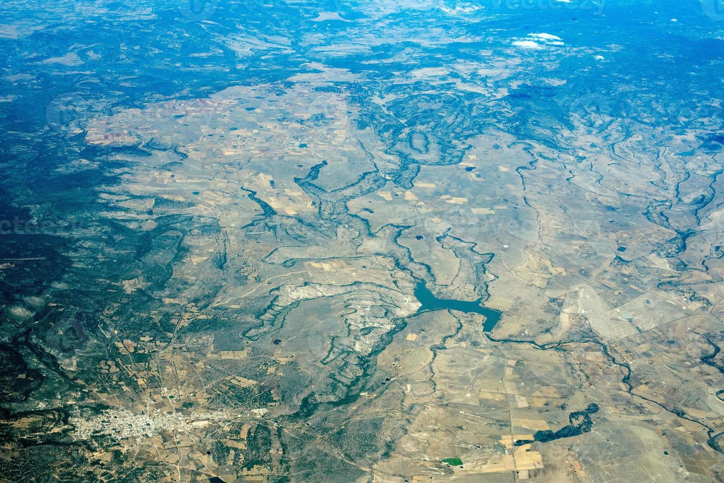 desert near mexico city aerial view cityscape panorama photo