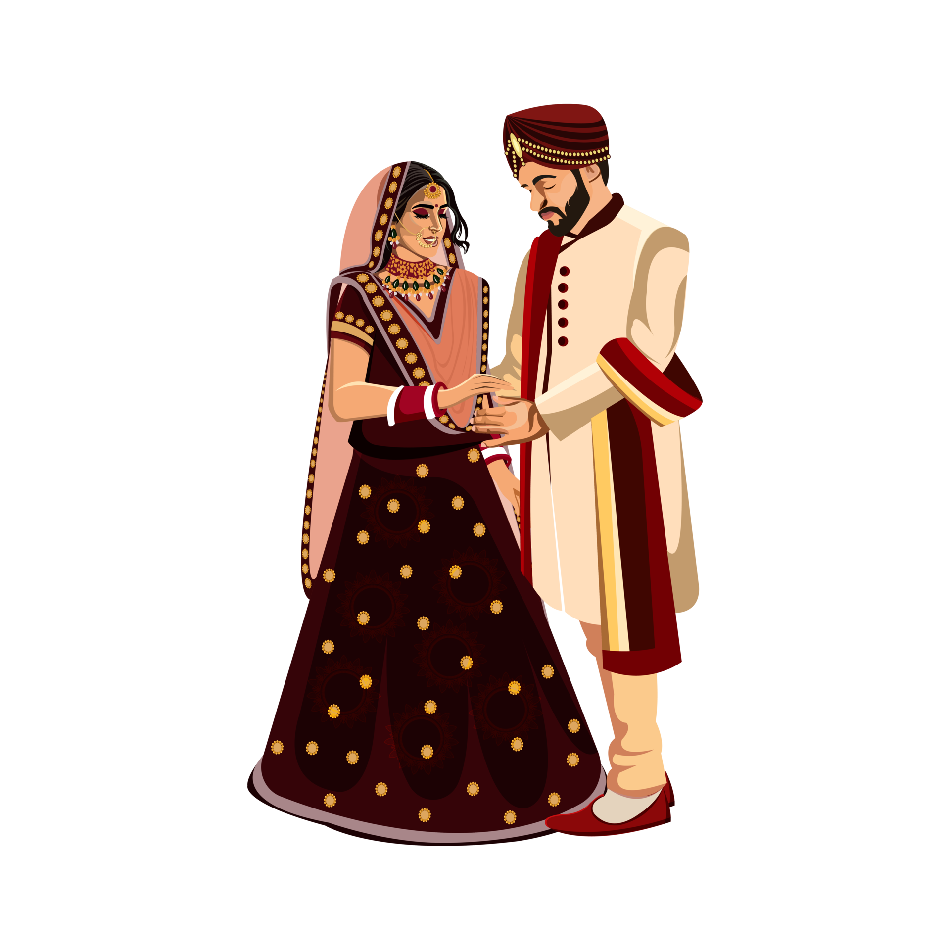 indian wedding clipart bride and groom