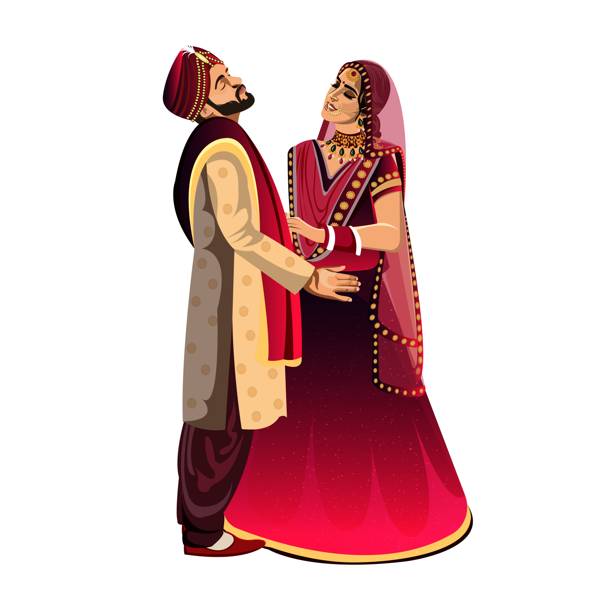 Free Cute cuople in indian traditional wedding couple character 12011856 PNG with Transparent Background Free Cute cuople in indian traditional wedding couple character 12011856 PNG with Transparent Background