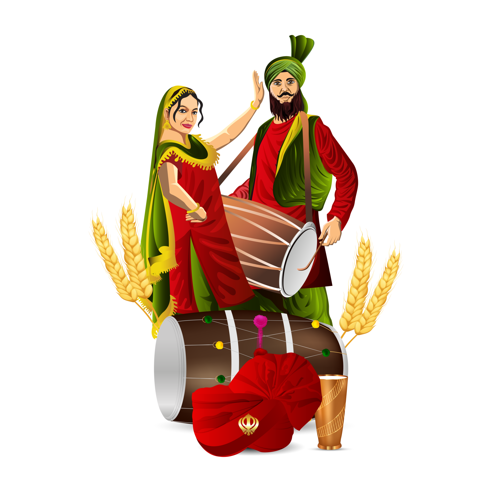 Happy baisakhi design with illustration 12011878 PNG