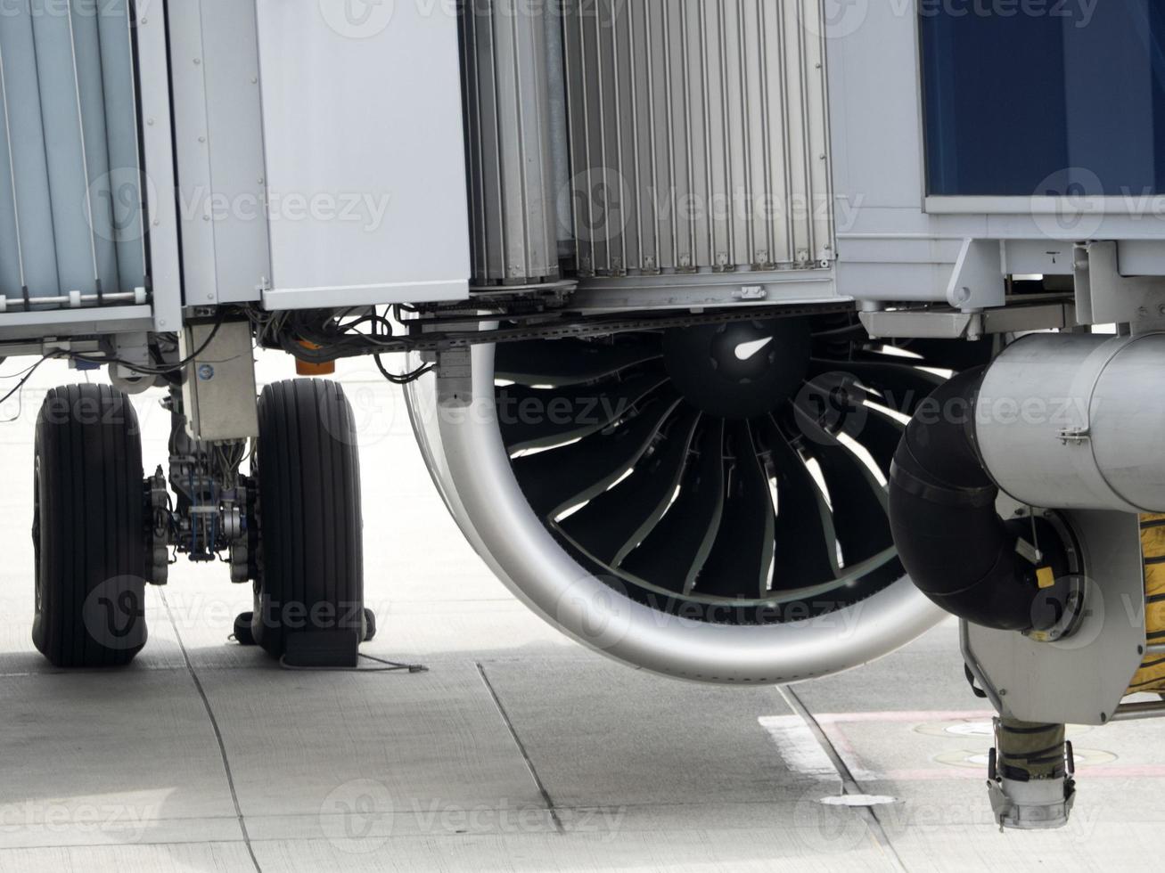 Airplane at the gate preparing to take off photo