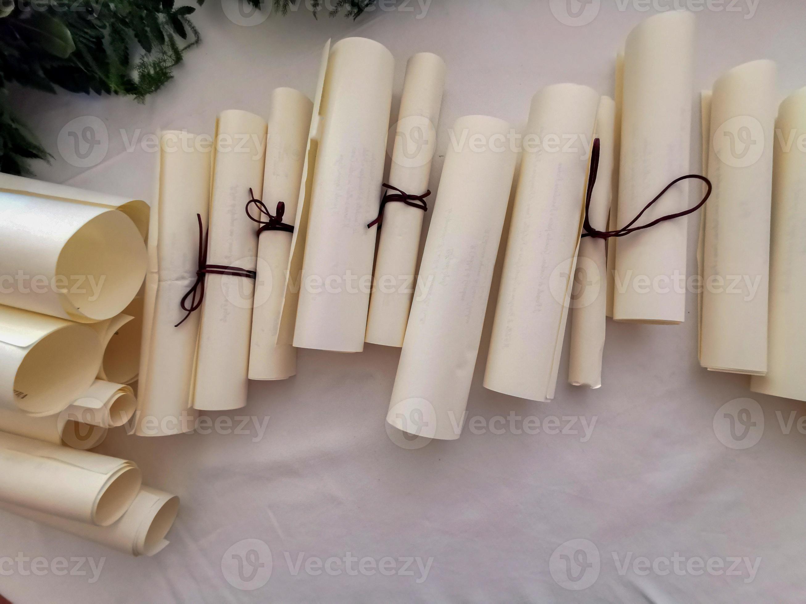 Parchment scroll vellum on a table 12012059 Stock Photo at Vecteezy