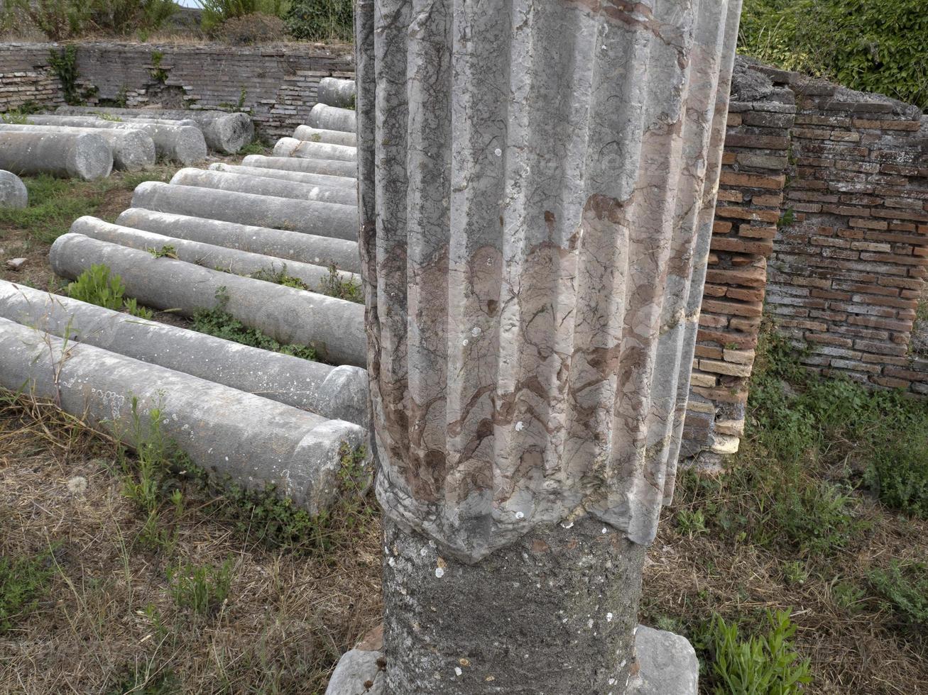 old ancient ostia archeological ruins photo