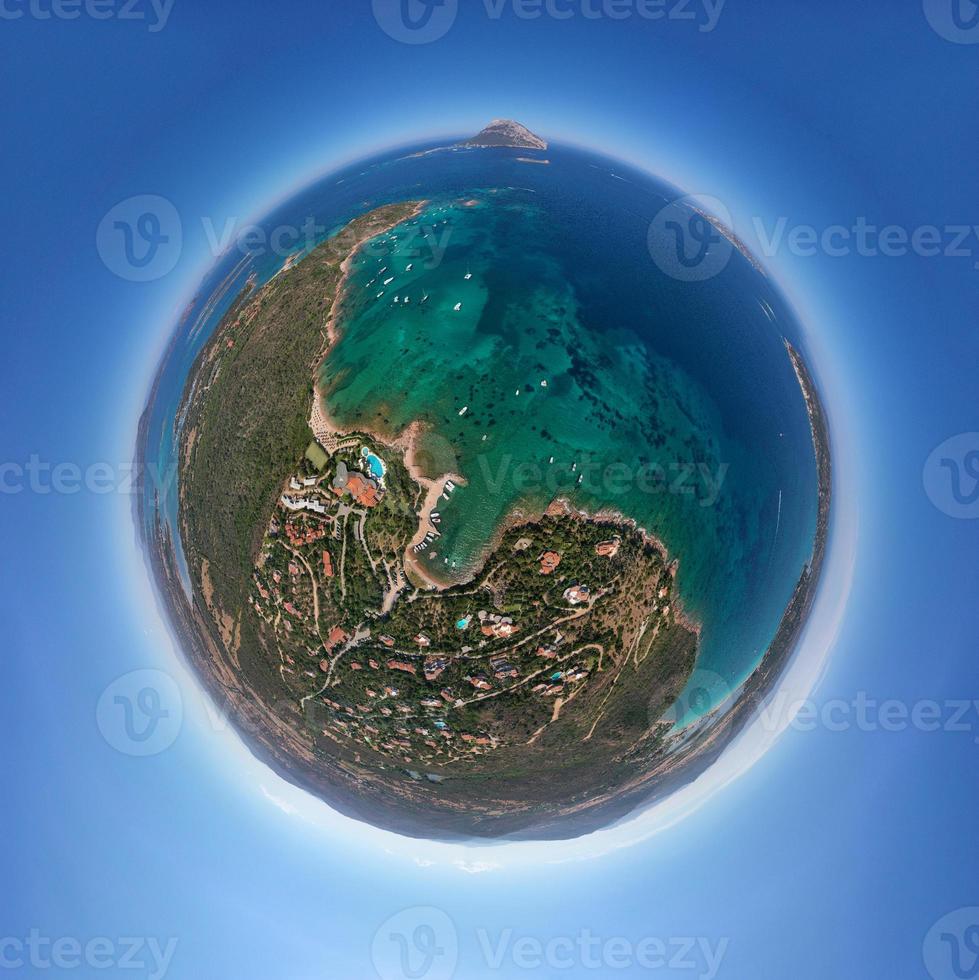 Tavolara island sardinia aerial view crystal turquoise water sphere view photo
