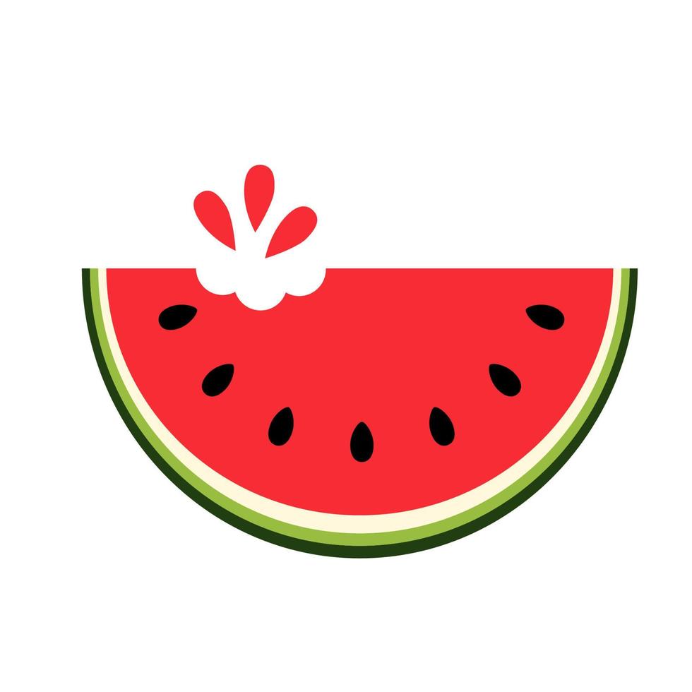 icono de rebanada de sandía. ilustración de frutas de verano aislado sobre fondo blanco vector