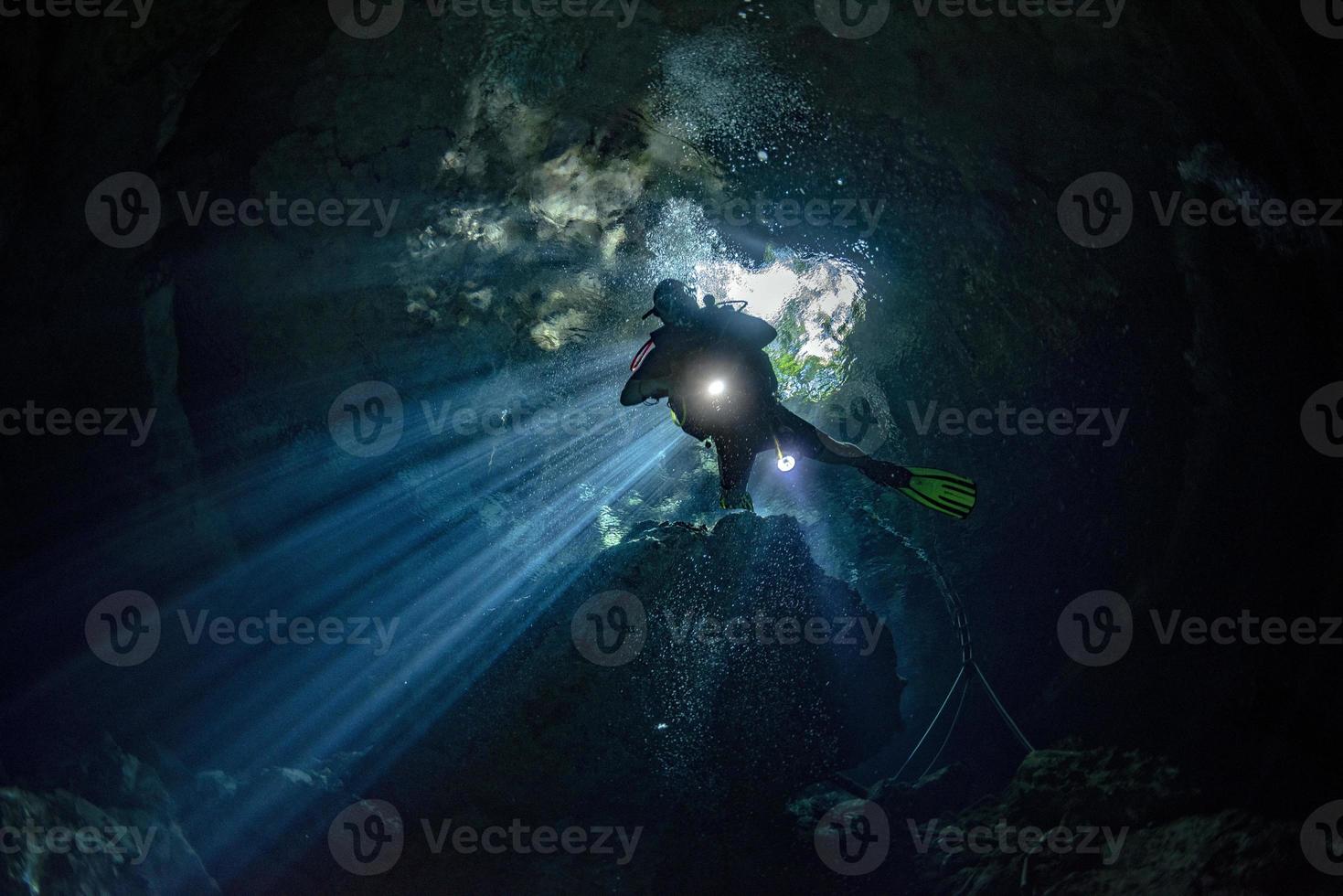 cenotes cave diving in Mexico photo