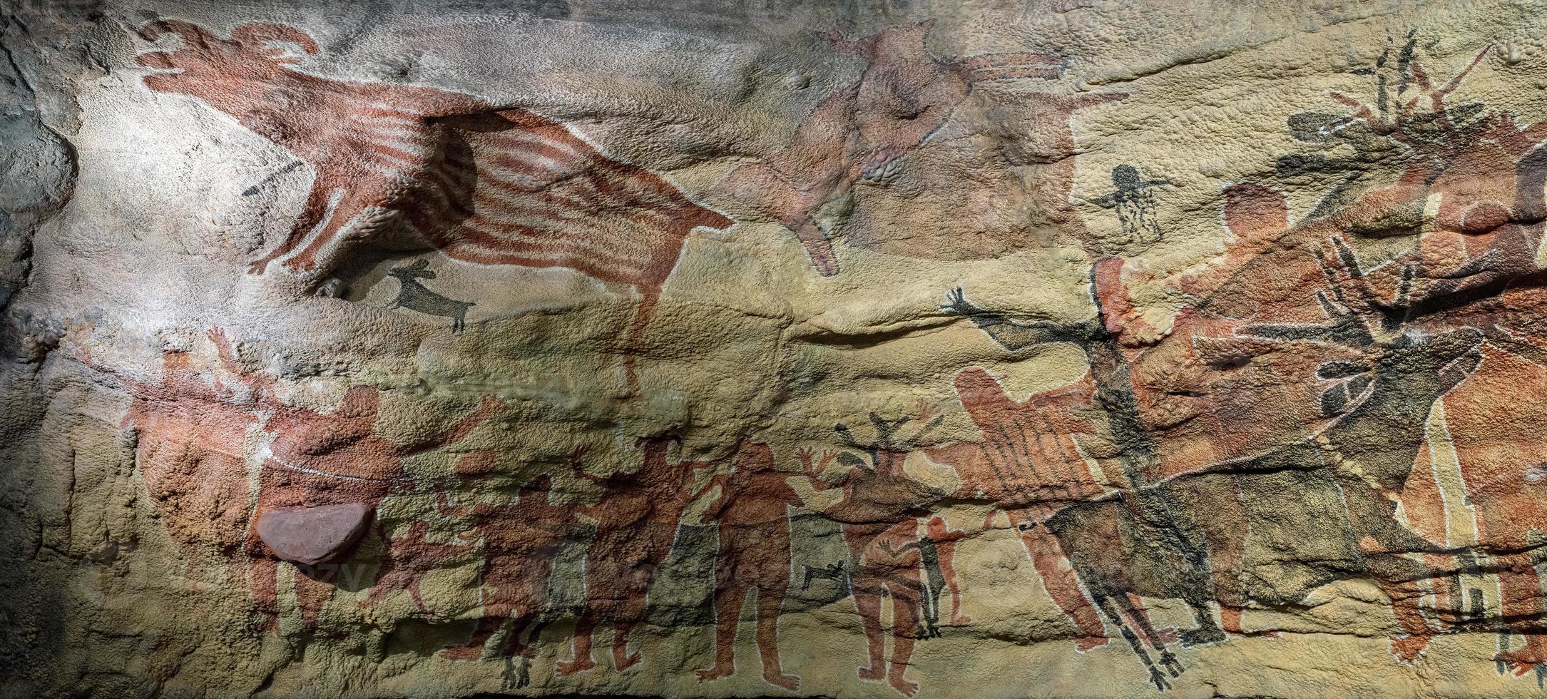 petroglyph cave painting reproduction in Mexico photo