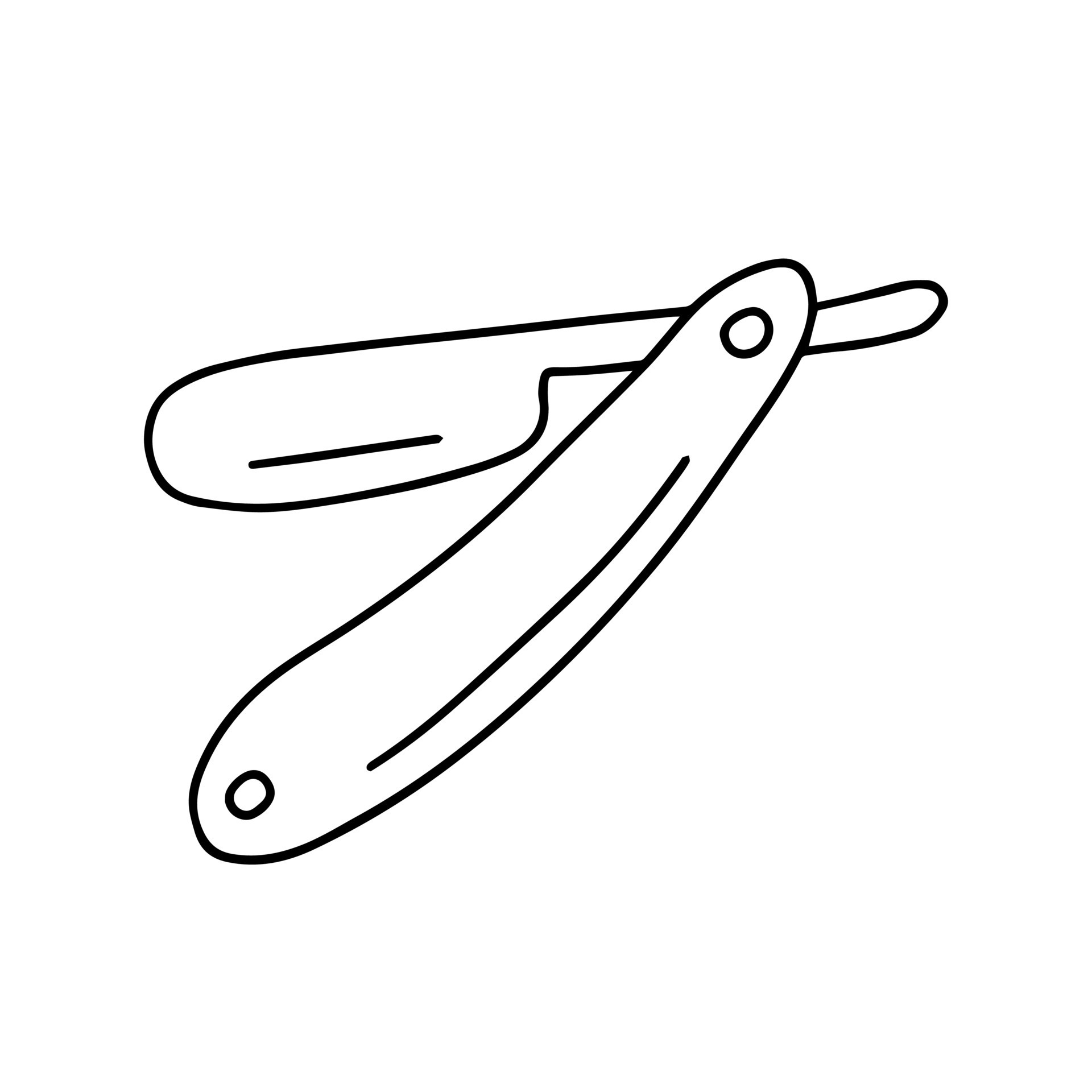 Doodle barber razor vector illustration. Hand drawn blade for shaving