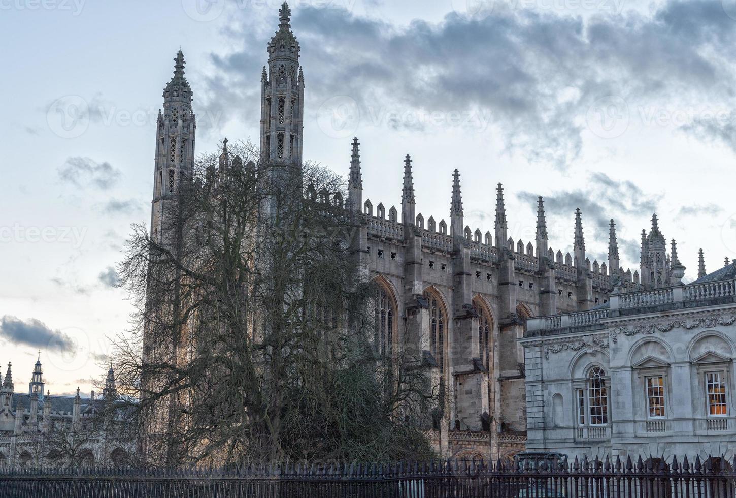 Kings College Cambridge Great Britain at sunset photo