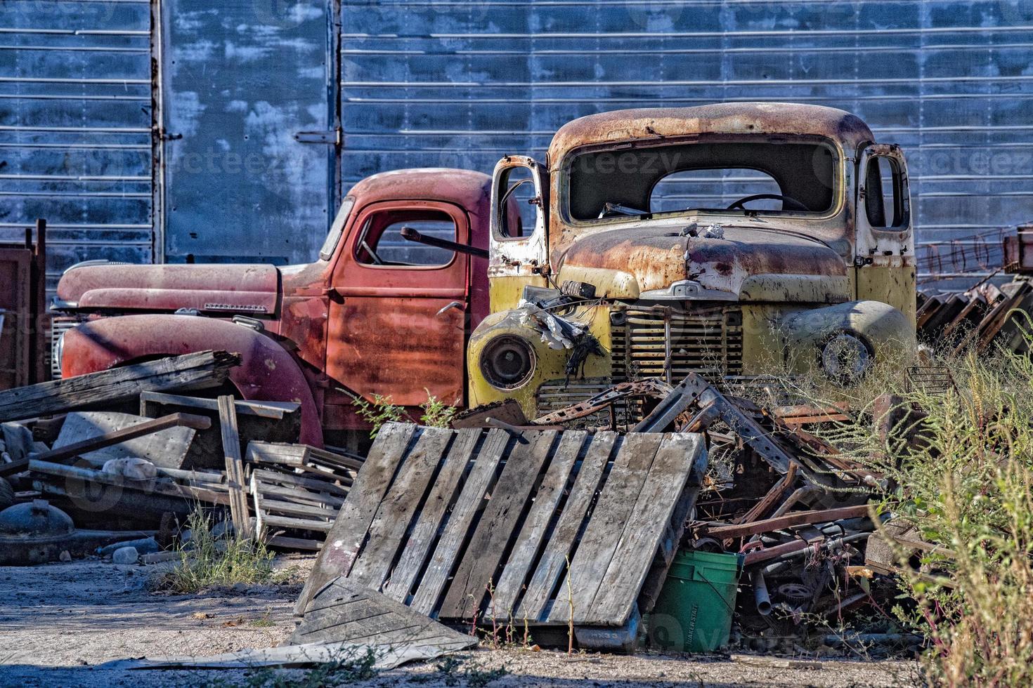 abandoned cars rusted detail close up photo