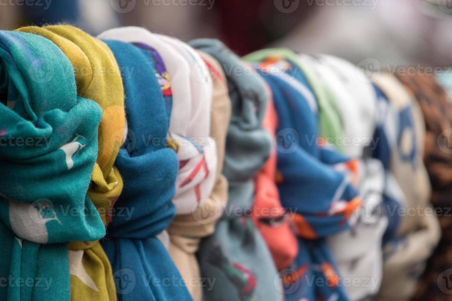 silk pashmina on display stand for sale photo