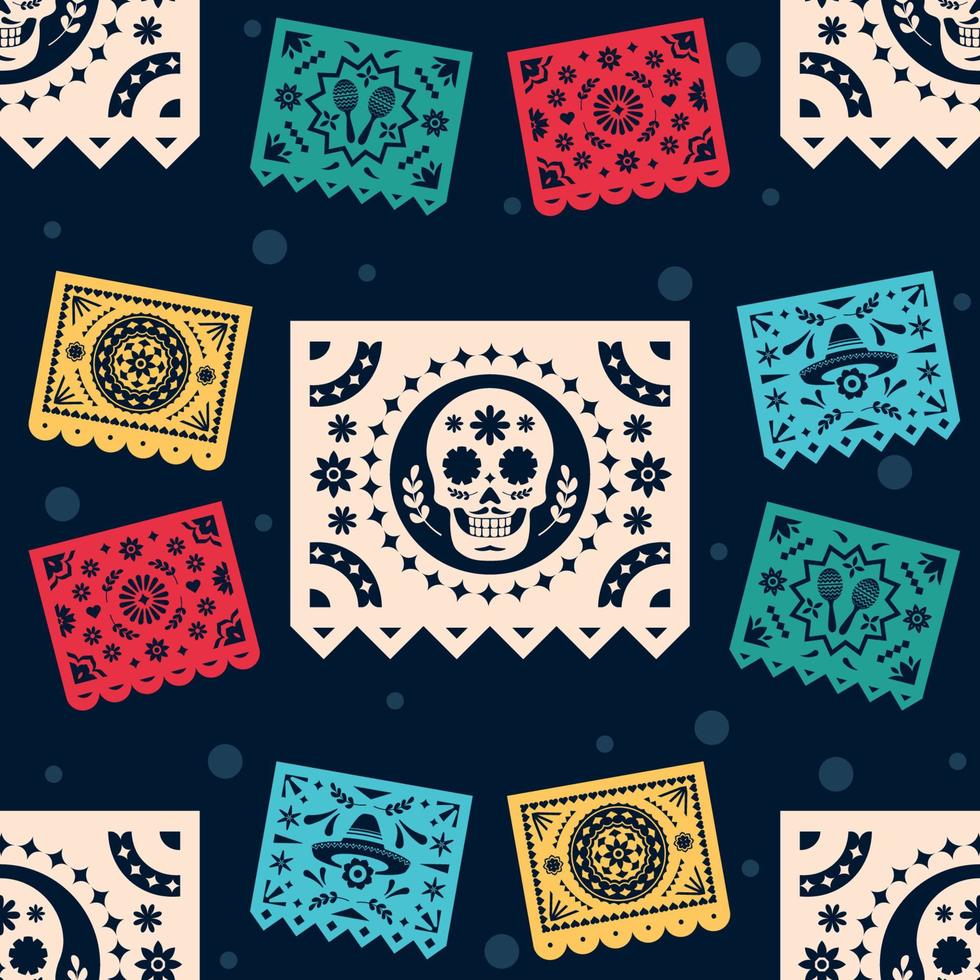 fondo transparente de papel picado vector