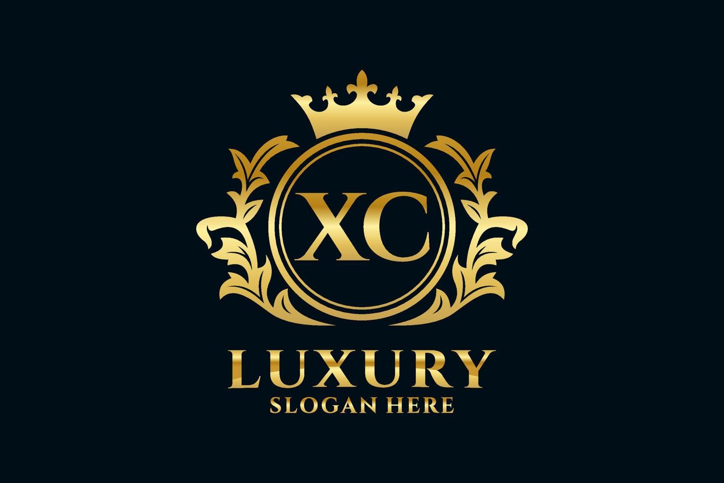 Initial XC Letter Royal Luxury Logo template in vector art for luxurious branding projects and other vector illustration.