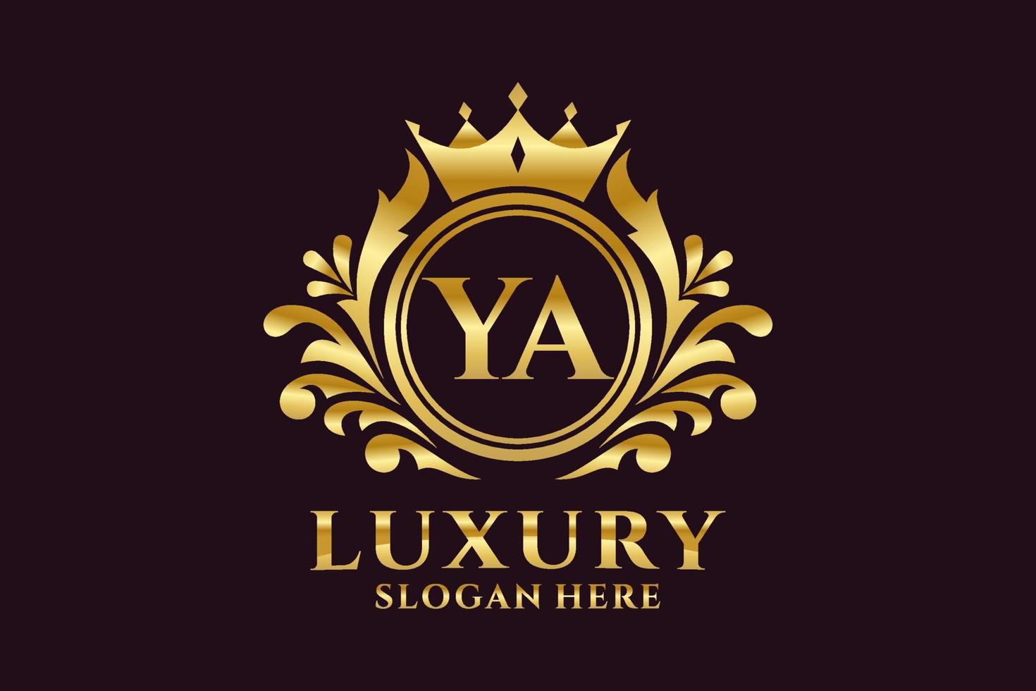 Initial YA Letter Royal Luxury Logo template in vector art for luxurious branding projects and other vector illustration.