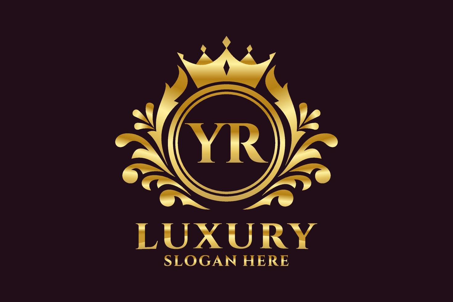 Initial YR Letter Royal Luxury Logo template in vector art for luxurious branding projects and other vector illustration.