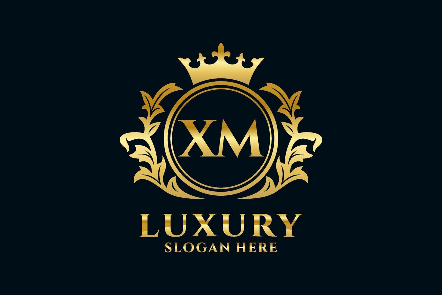 plantilla de logotipo de lujo real con letra xm inicial en arte vectorial para proyectos de marca de lujo y otras ilustraciones vectoriales. vector