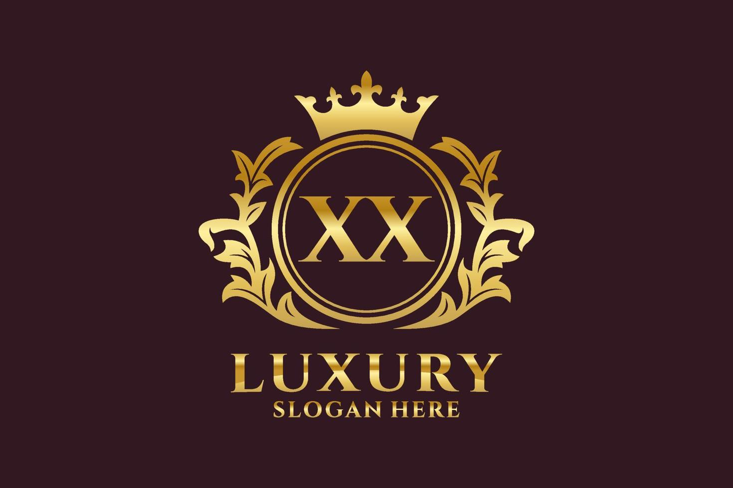 Initial XX Letter Royal Luxury Logo template in vector art for luxurious branding projects and other vector illustration.