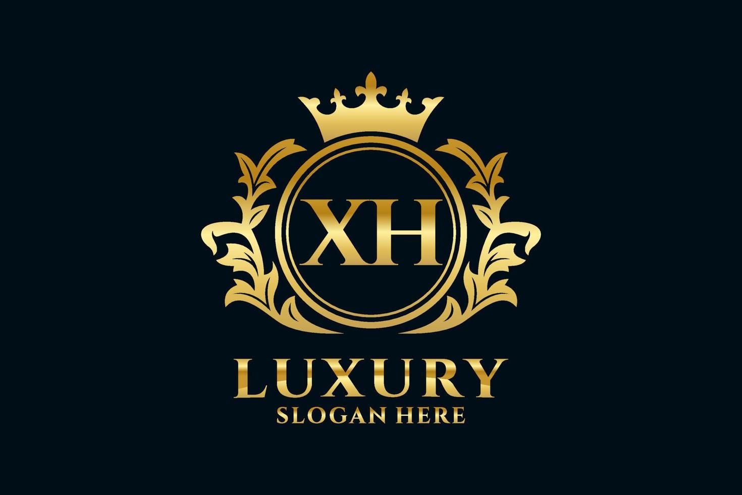 Initial XH Letter Royal Luxury Logo template in vector art for luxurious branding projects and other vector illustration.