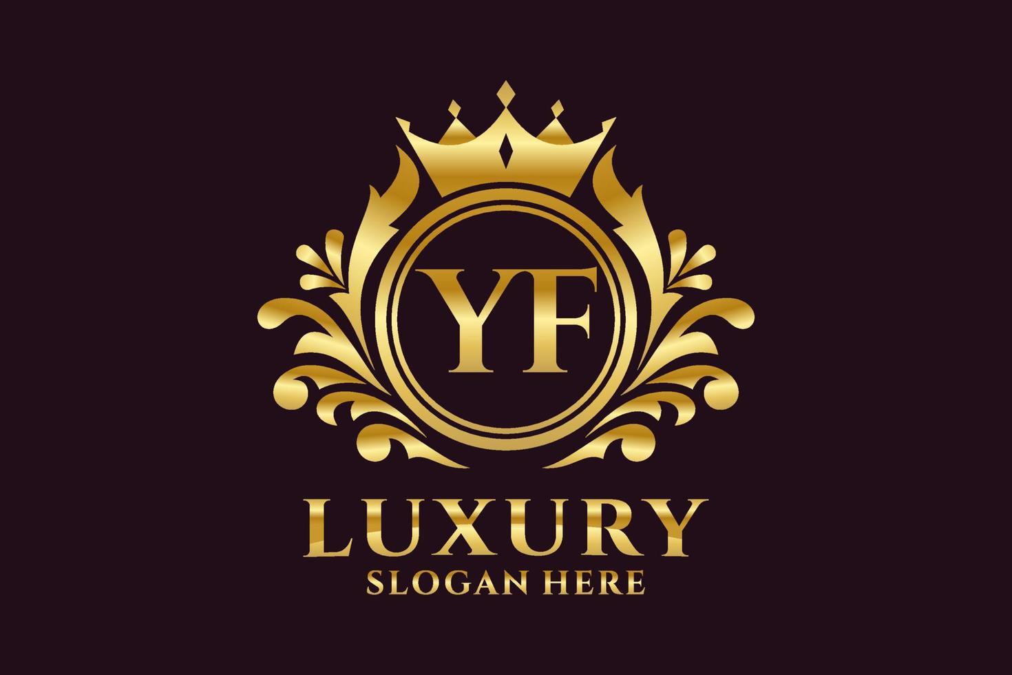 Initial YF Letter Royal Luxury Logo template in vector art for luxurious branding projects and other vector illustration.