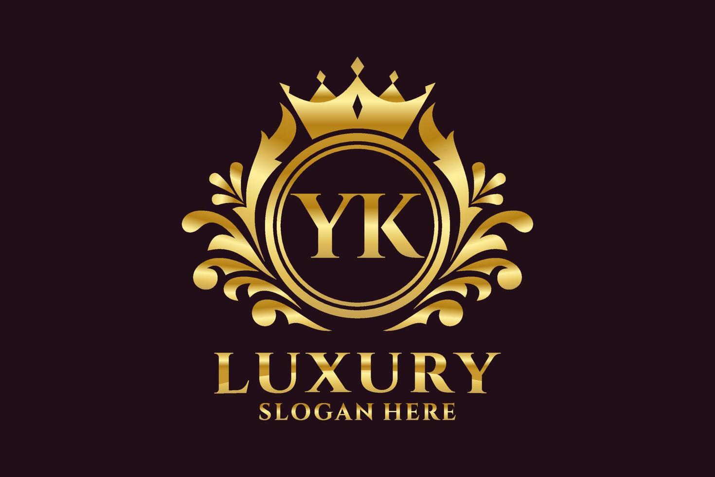 Initial YK Letter Royal Luxury Logo template in vector art for luxurious branding projects and other vector illustration.