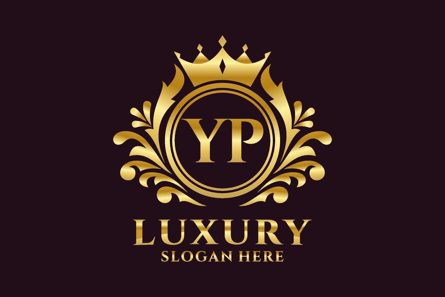 Initial YP Letter Royal Luxury Logo template in vector art for luxurious branding projects and other vector illustration.