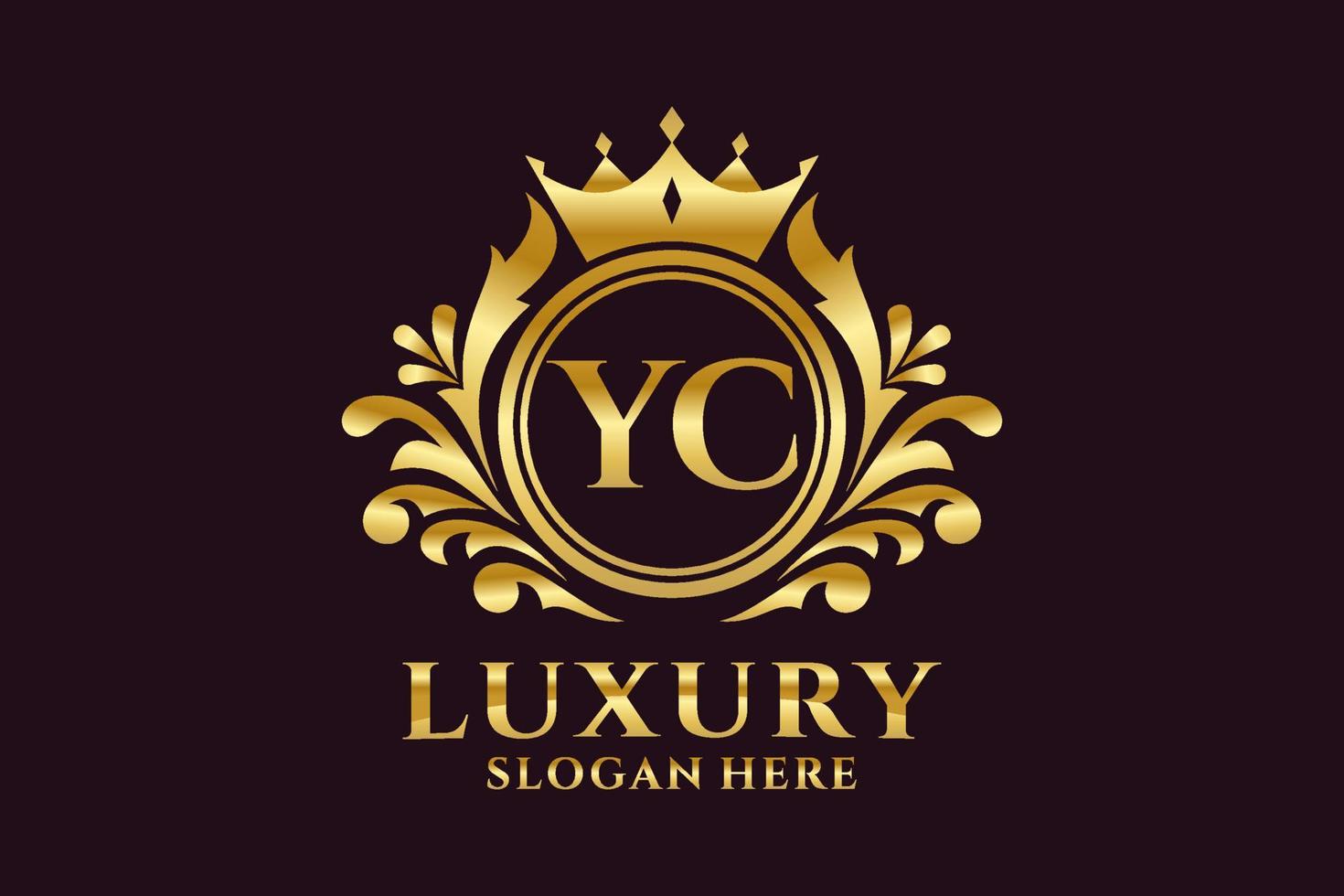Initial YC Letter Royal Luxury Logo template in vector art for luxurious branding projects and other vector illustration.