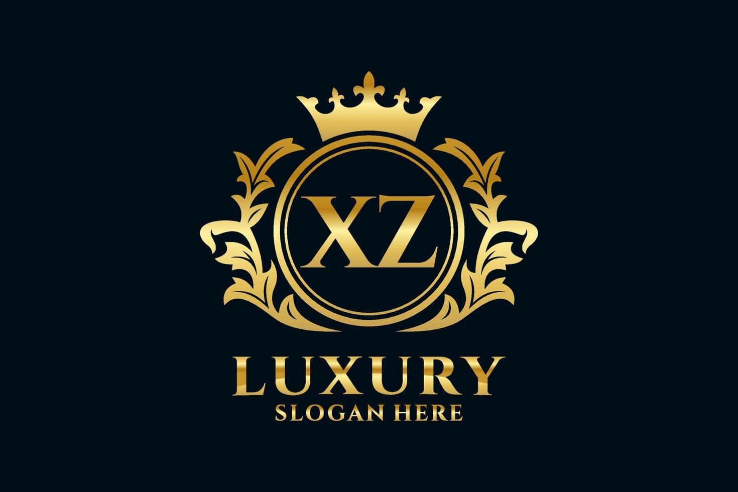 plantilla de logotipo de lujo real con letra xz inicial en arte vectorial para proyectos de marca de lujo y otras ilustraciones vectoriales. vector