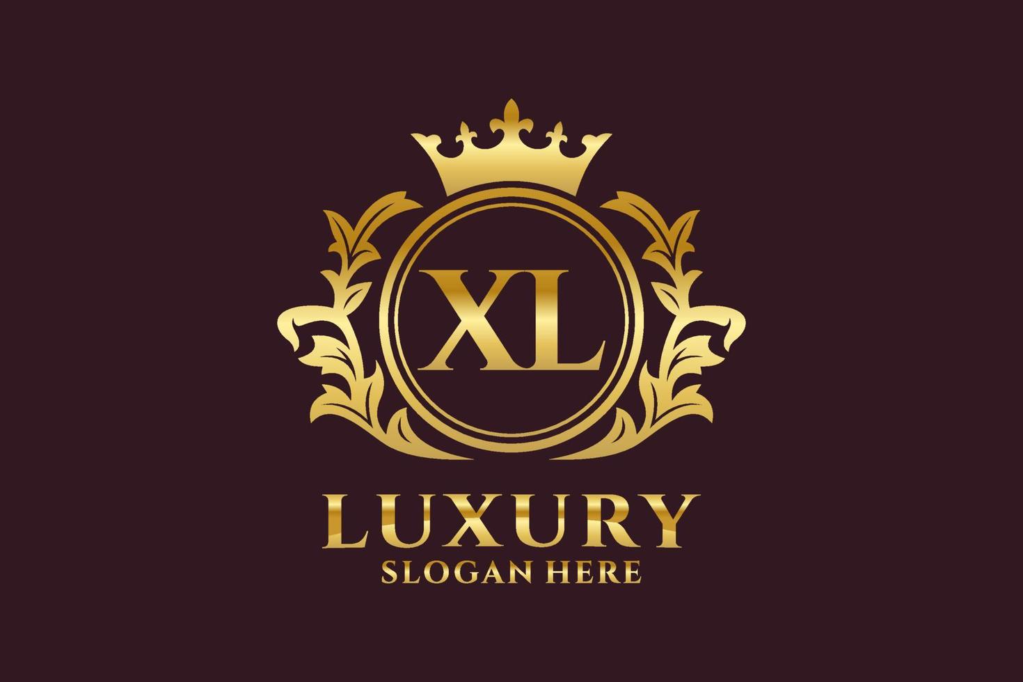 Initial XL Letter Royal Luxury Logo template in vector art for luxurious branding projects and other vector illustration.