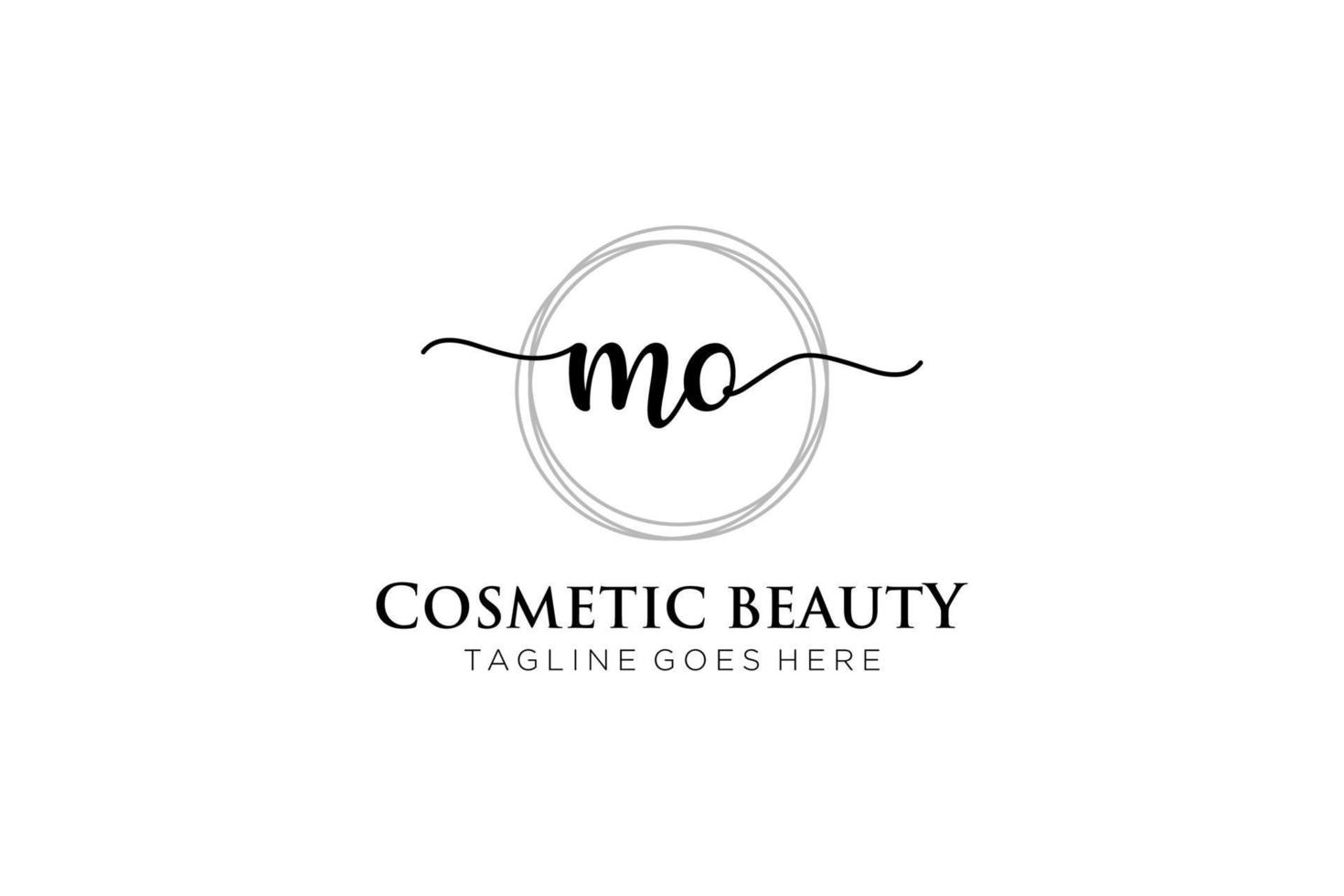 initial MO Feminine logo beauty monogram and elegant logo design, handwriting logo of initial signature, wedding, fashion, floral and botanical with creative template. vector