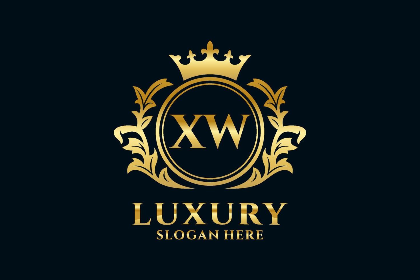 Initial XW Letter Royal Luxury Logo template in vector art for luxurious branding projects and other vector illustration.