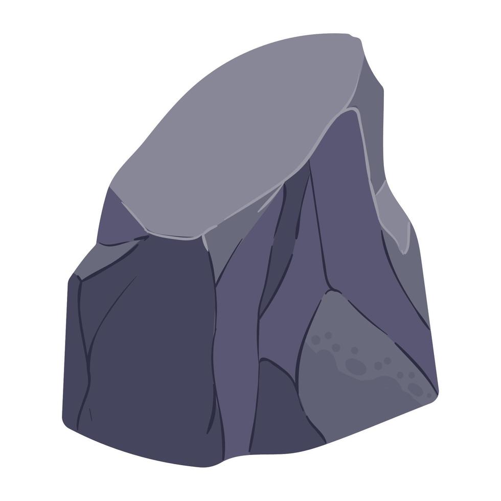 gray rock icon vector