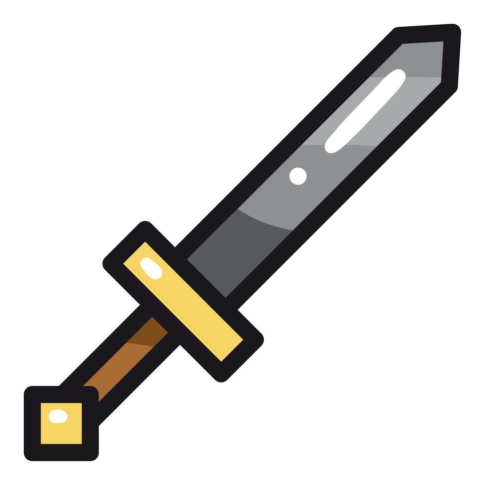 icono de dibujos animados de espada vector