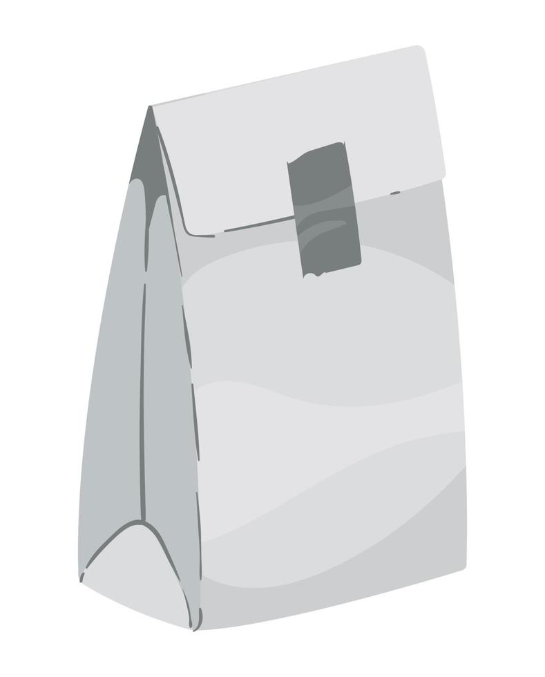 maqueta de bolsa de papel blanco vector