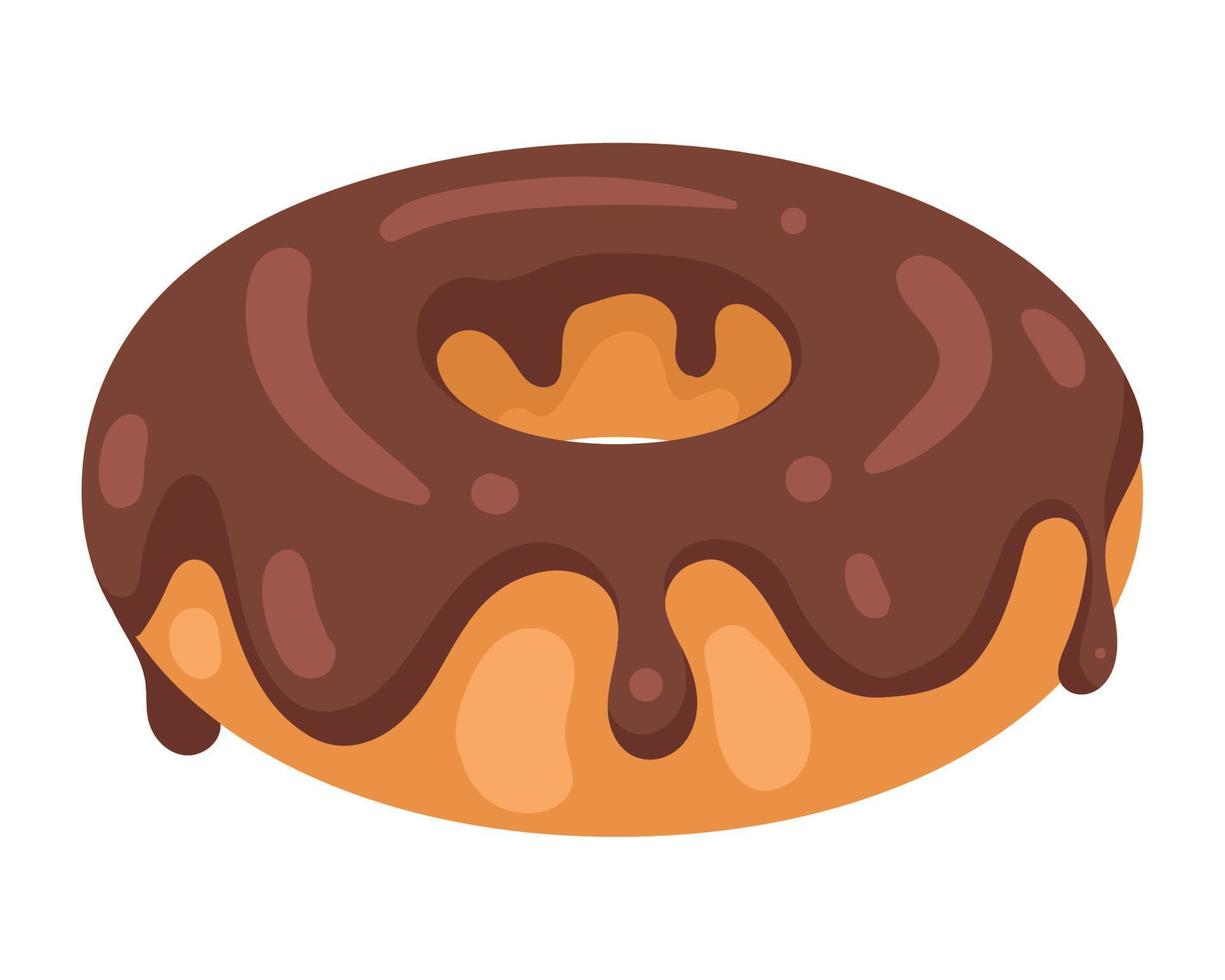 chocolate donut dessert vector